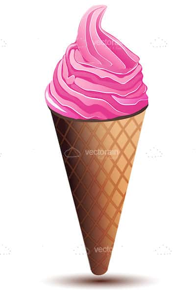 Strawberry Ice Cream Cone